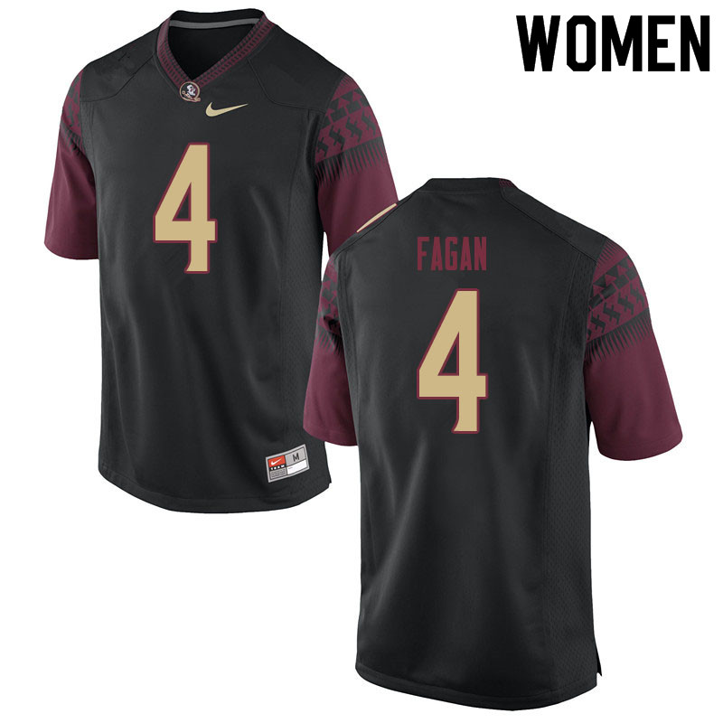 Women #4 Cyrus Fagan Florida State Seminoles College Football Jerseys Sale-Black - Click Image to Close